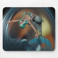 Cute Mermaid Joyfully Swimming  Mouse Pad