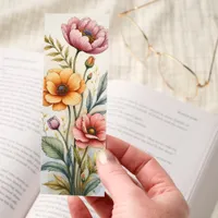 Watercolor Style Yellow Floral Botanical Two-sided Bookmarks