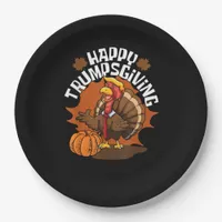 Happy Trumpsgiving Funny Thanksgiving Trumpkin Usa Paper Plates