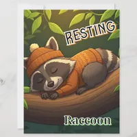 Resting Raccoon | Cute Cartoon Kid's Nursery Art