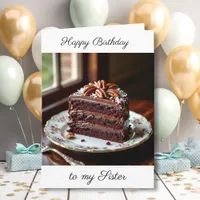 Happy Birthday Sister | Chocolate Cake Card