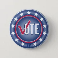 Patriotic Vote Democrat Donkey Symbol Button