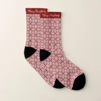 Red And White Snowflake Christmas Socks