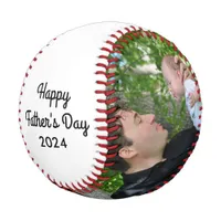 Happy Father's Day 2 Photo Brush Script Baseball