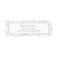Colorful Birthday Confetti Cute Kid Return Address Label