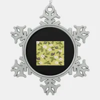 Whimsigoth Snail Classic Snowflake Pewter Christmas Ornament