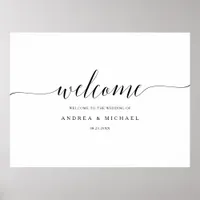 Wedding Welcome Sign Poster - Romantic Calligraphy