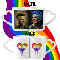 Personalized Photo and Names LGBTQIA+ Coffee Mug Set