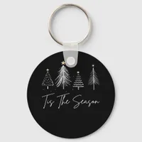 Tis The Season Christmas Retro Classic Keychain