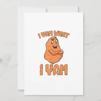I Yam What I Yam Sweet Potato Funny Thanksgiving Holiday Card