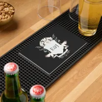 Custom Lakeside Ducks Monogram Crest Bar Mat