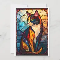 Stained Glass Style Charming Calico Card