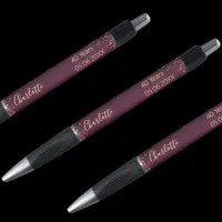 Burgundy rose gold birthday name age pen