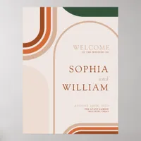 Beige Arch Wedding Welcome Sign Poster