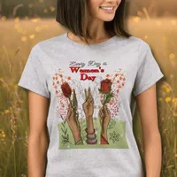 Every Day is Women's Day Hand-Painted Floral  T-Shirt