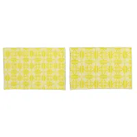 Yellow and White Mediterranean Tile Patterned Pillow Case