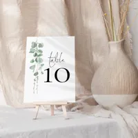 Eucalyptus Script Wedding Table Number