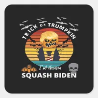 Halloween Trick Or Trumpkin Horror Costume Classic Square Sticker