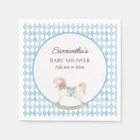 Derby Race Rocking Horse Watercolor Baby Shower Napkins