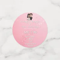 Pink Wedding Invitations with Diamond Sparkles Confetti