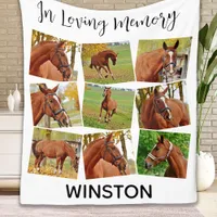 In Loving Memory Horse Memorial Photo Collage Fleece Blanket