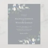 Budget Eucalyptus Monochrome Wedding Invitation