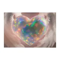 *~* Flashy Opal Heart Angel Wings AP78  Acrylic Print