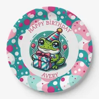 Personalized Happy Birthday | Frog Themed   Paper Plates