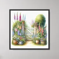 Country Garden Gate Botannical Cottagecore Canvas Print