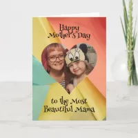 Personalized Heart Photo and Message for Mom Card