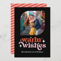 Candy Cane Modern Retro Christmas Photo Holiday Card