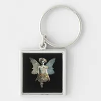 Whimsigoth Zombie Fairy Old Timey Gothic Moody Art Keychain