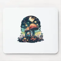 Cottagecore And Aesthetic Goblincore Mushroom Fair Mouse Pad