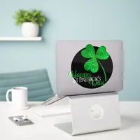 Green Glitter Shamrock Happy St Patrick’s Day  T-S Sticker