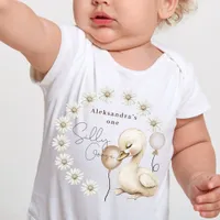 One Silly Goose Neutral Boho Baby 1st Birthday   Baby T-Shirt