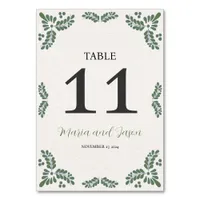 Mexican Talavera Green Floral Minimalist Wedding Table Number