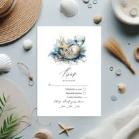 Coastal Chic Beach Wedding RSVP Card