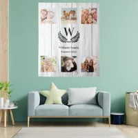 Family reunion custom photo collage monogram tapestry