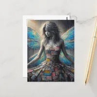 Fairy in a Recycled Dress Postcard
