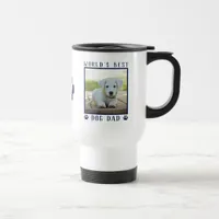 World's Best Dog Dad Paw Prints Name Pet Photo Travel Mug