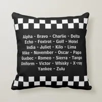 Police Officer Phonetic Alphabet Radio Call Throw Pillow