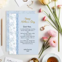 Elegant Custom Letter to Mum Blue Mother’s Day