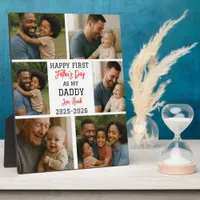 Happy First Father Day Photo Collage Plaque
