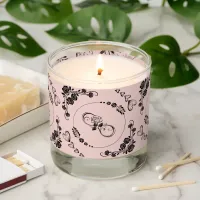 Simple Black Hearts, Floral, Infinity on Pink | Scented Candle