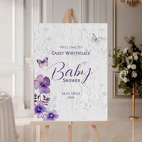 Butterfly Boho Wildflower Girl Baby Shower Sign