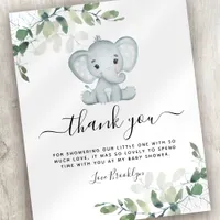 BUDGET Elephant Eucalyptus Baby Shower Thank You