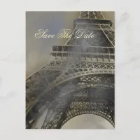 Eiffel tower Parisian french wedding Save the Date Announcement Postcard