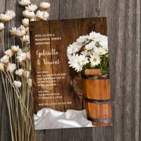 Bucket of Daisies Barn Wedding Rehearsal Dinner Invitation
