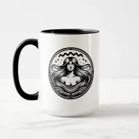 Horoscope Sign Aquarius Symbol and Traits Mug