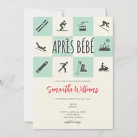 Apres Ski Apres Bebe Retro Chic Winter Baby Shower Invitation